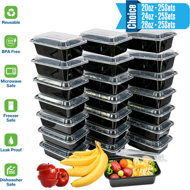 Meal Prep Containers with Lids-Reusable Containers, Food Prep Freezer Safe,